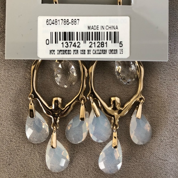 JENNY PACKHAM GOLDTONE CRYSTAL CHANDELIER EARRINGS - Picture 7 of 12